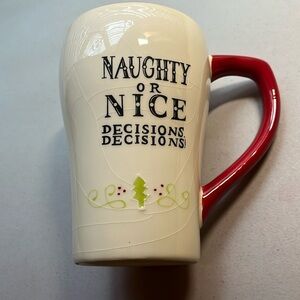 Naughty or nice decisions decisions ceramic holiday latte mug 20 ounce